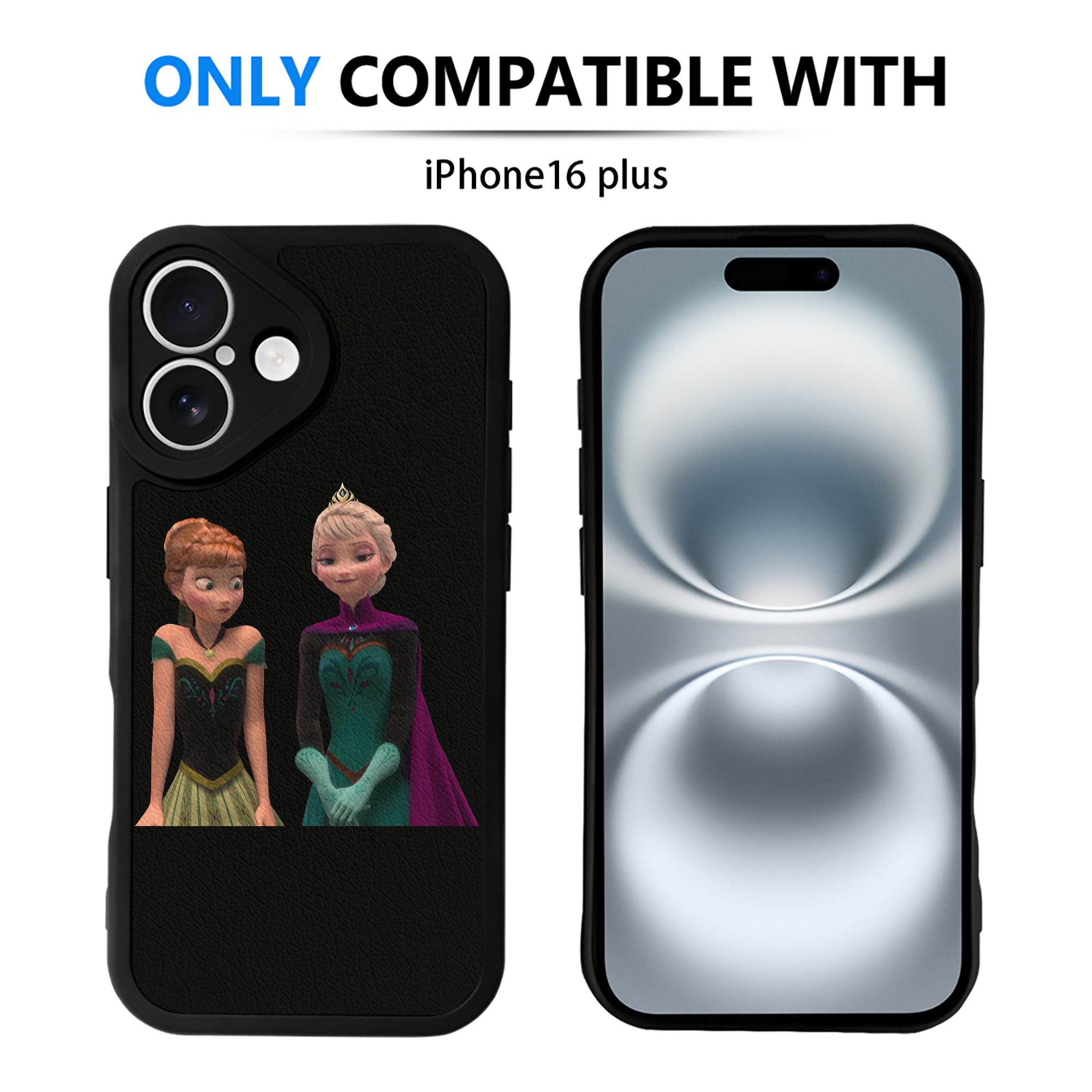 （画像用） アナと雪の女王 アンナ エルサ Frozen Anna Elsa 【iPhone 16シリーズ対応】シリコンスマホケース（レザー調） 材質：シリコン